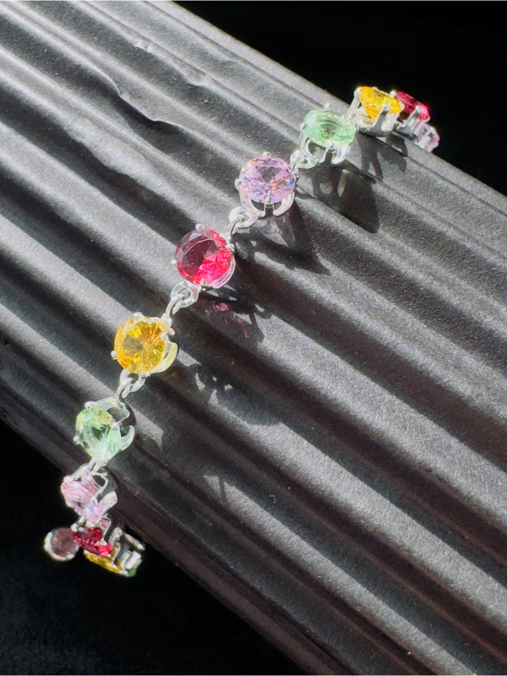 Multicolor Crystal Tennis Bracelet - Women Jewelry